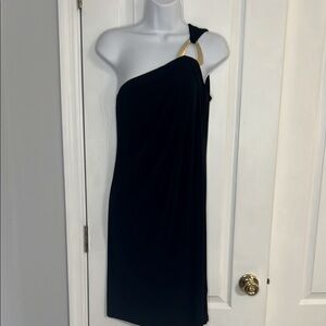 MICHAEL Michael Kors Black One-Shoulder Sheath Dress